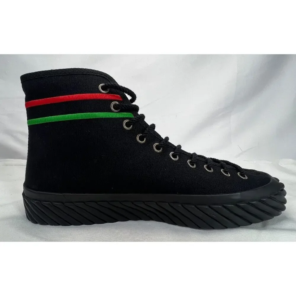 Gucci Interlocking G Hightop Black Sneakers Men's US7.5 SPB-CA 346079